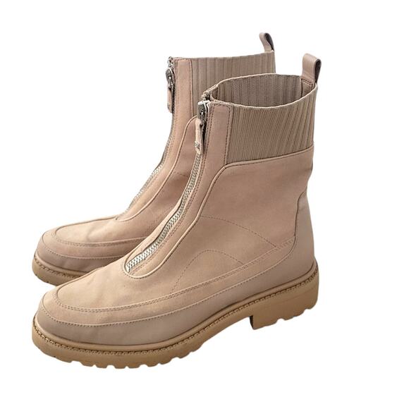 Sam Edelman Leone Lug Sole Chelsea Boot Sesame Tan Zip Up Boots Women Sz 10 M - Picture 3 of 13
